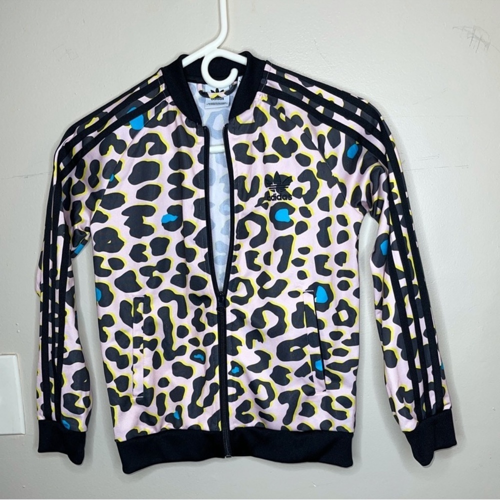 Adidas Originals Girls LZ Leopard Print SST Superstar Track Jacket Size S 10